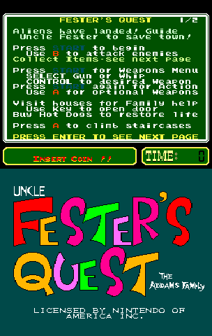 Uncle Fester's Quest: The Addams Family (PlayChoice-10)